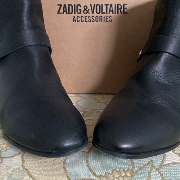 Zadig & Voltaire Trouble EUC black all leather bootie Sz 39 - Picture 3 of 6